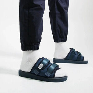 SUICOKE Moto Cab in Navy M 7 W 9 New with Box Slippers Sandals Shoes